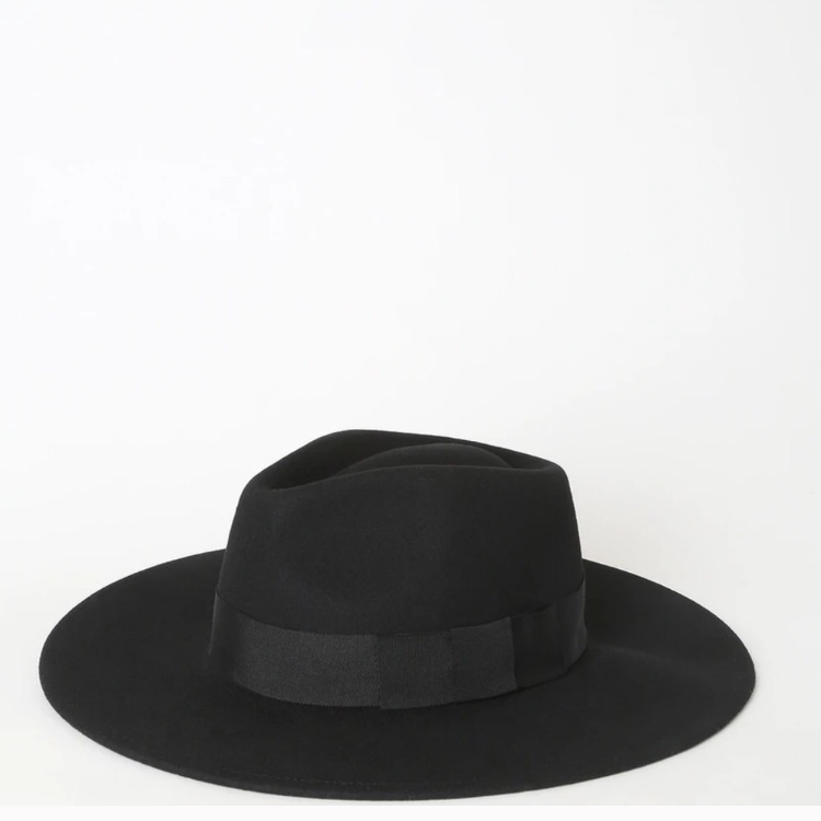 Brixton Black Wide Brim Fedora Hat